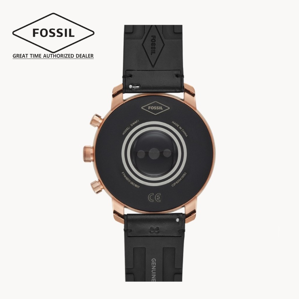 Fossil Smart Watch FTW4017 Gen 4 Smartwatch Explorist HR Black Leather Gent s Watch Shopee Malaysia