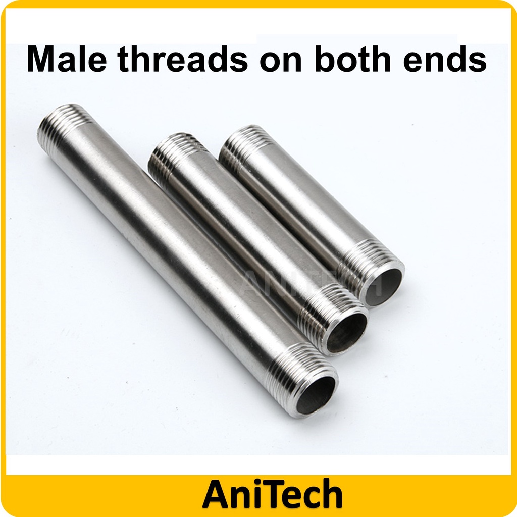 Stainless Steel Extension 3/4” Threaded Pipe End Connectors Adaptor ...
