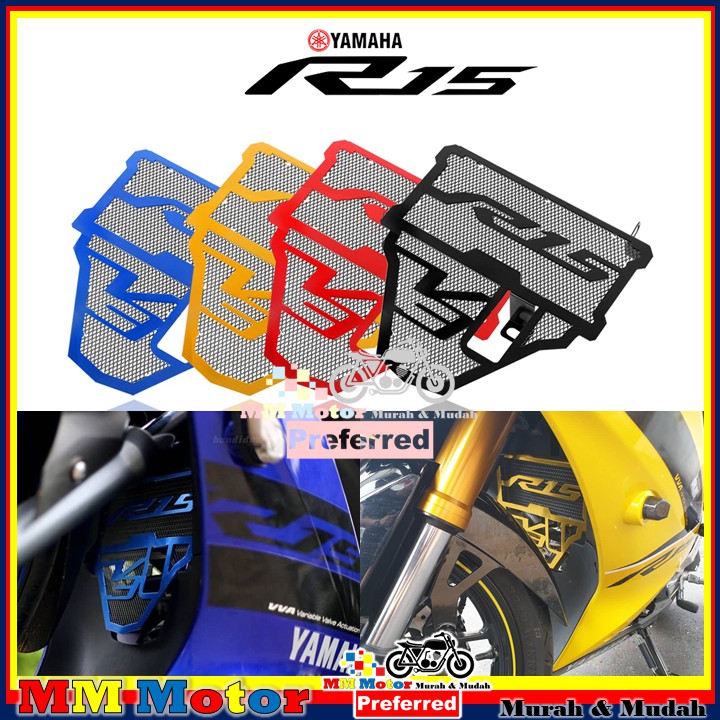 ''HARGA BORONG'' YAMAHA R15 V3 RADIATOR COVER COOLANT NET ALLOY CNC ...