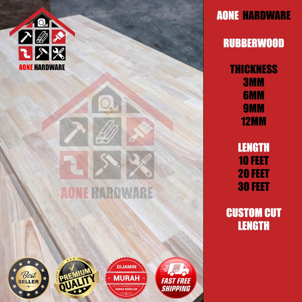 [ Rubber Wood Board AC 25mm ] 🌲 Rubber Wood Rubber Wood Board Rubber