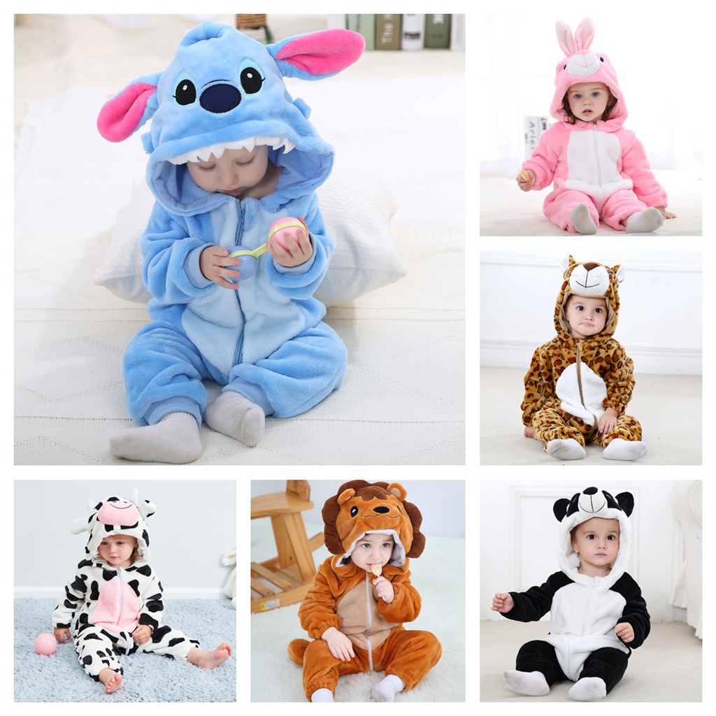 Newborn Baby Stitch Rabbit Animal Cartoon Romper Clothes Girls Pajamas ...