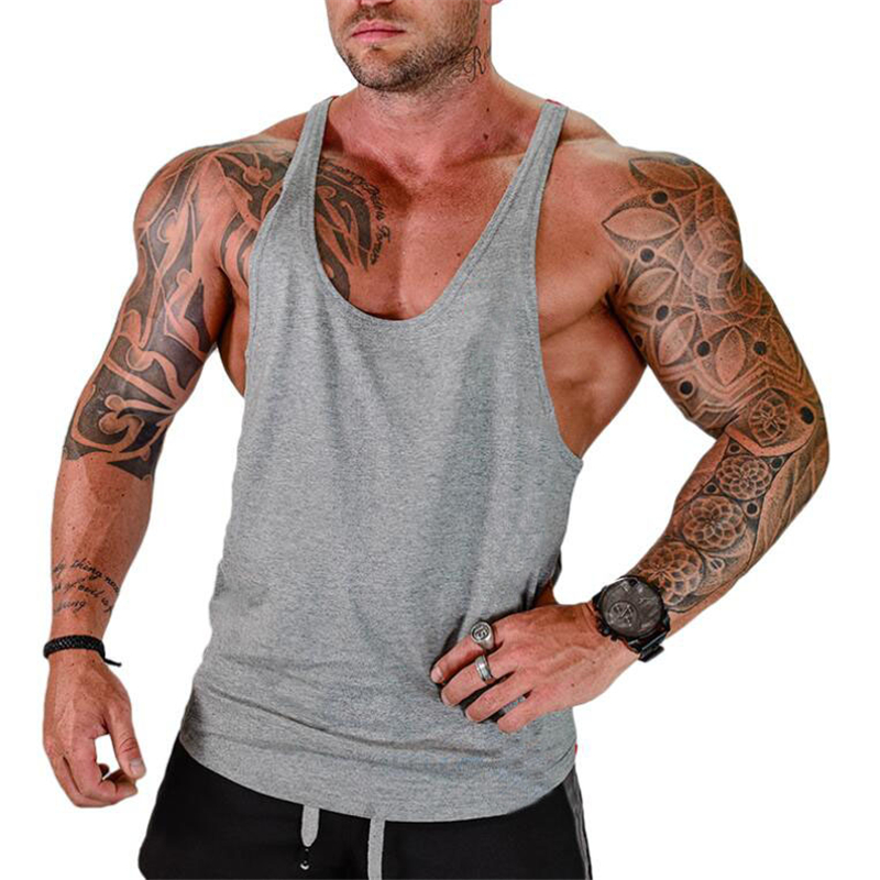 KLL Forest Elf Print Men's Muscle Gym Workout Stringer Tank Tops Bodybuilding Fitness T Shirts Tank Tops Men Medium