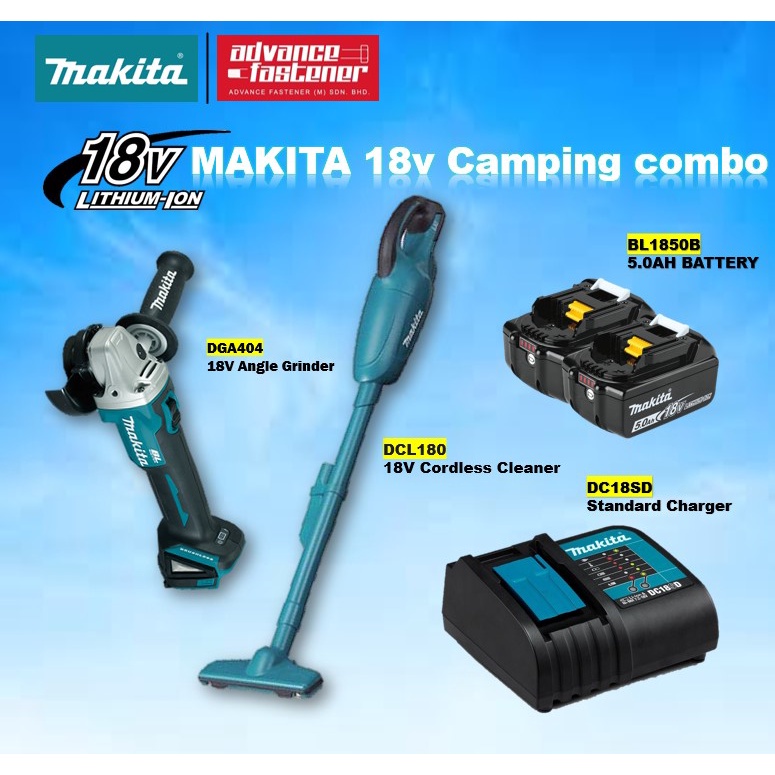 MAKITA 18V Cordless Combo Kit ( DGA404 18V Angle Grinder / DCL180 18V ...