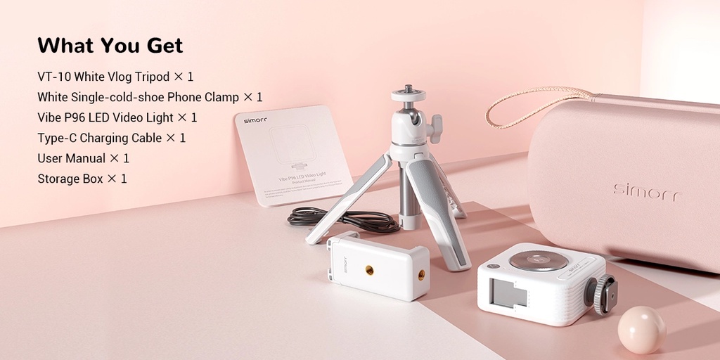 SmallRig Universal Vlog Kit with LED Video Light and Phone Holder for ...