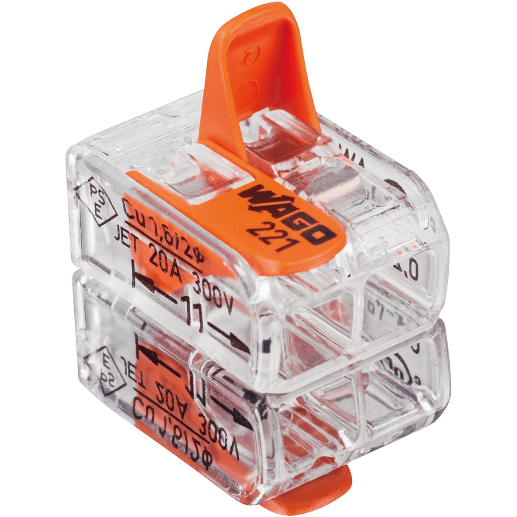 Wago 221412 LEVERNUTS 2 Conductor Compact Splicing Connector Package