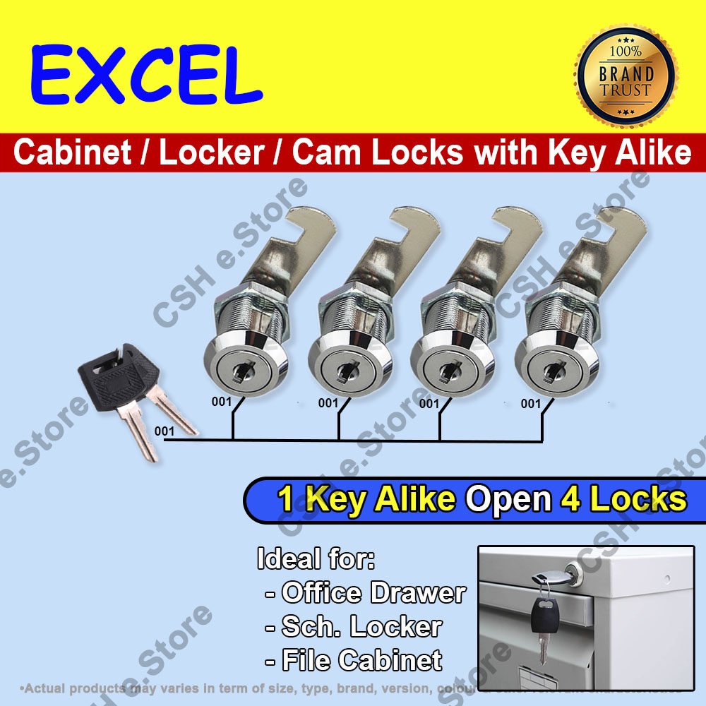 4 Cam Lock with Keyed Alike for Office Lock Drawer Lock MailBox