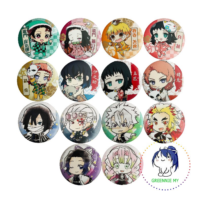 Demon Slayer: Kimetsu no Yaiba Anime Merch Badge 58mm 鬼灭之刃动漫周边吧唧徽章 ...