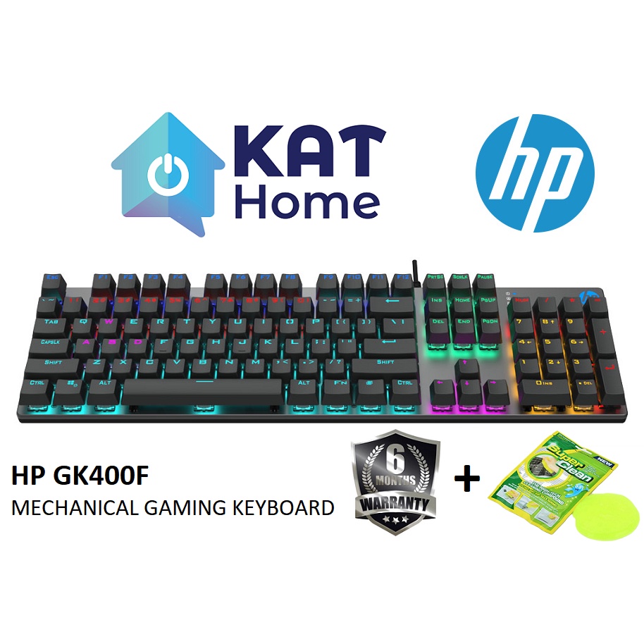 HP GK400F WIRED MECHANICAL GAMING RGB KEYBOARD WITH BLUE SWITCH , ANTI