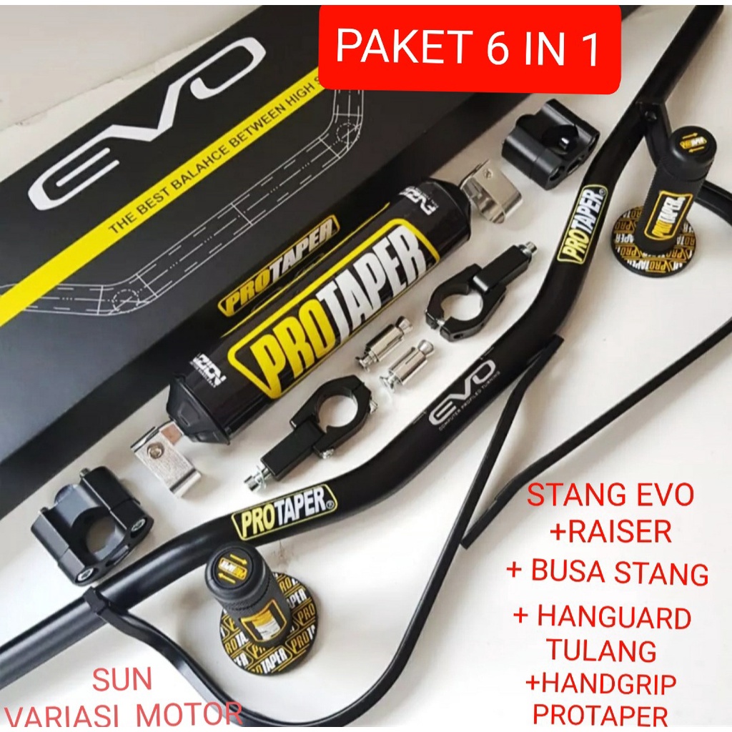 Package 6 IN 1 Handlebar Evo Low Handguard Iron Bone Handgrip Protaper