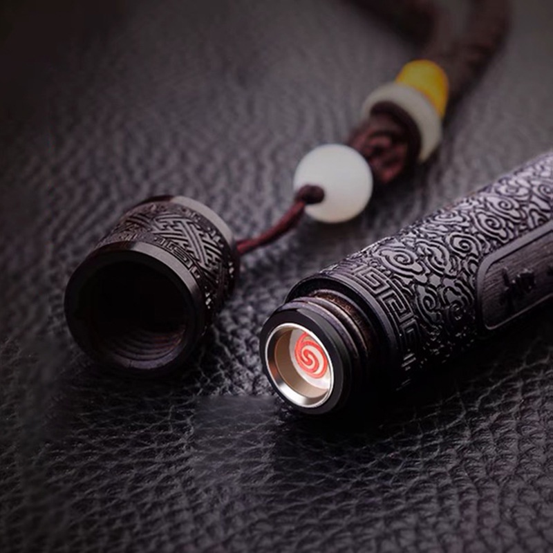 Rechargeable Lighter Blowing Light Up Lanyard Beads Electronic Smoke Wood Shopee Malaysia