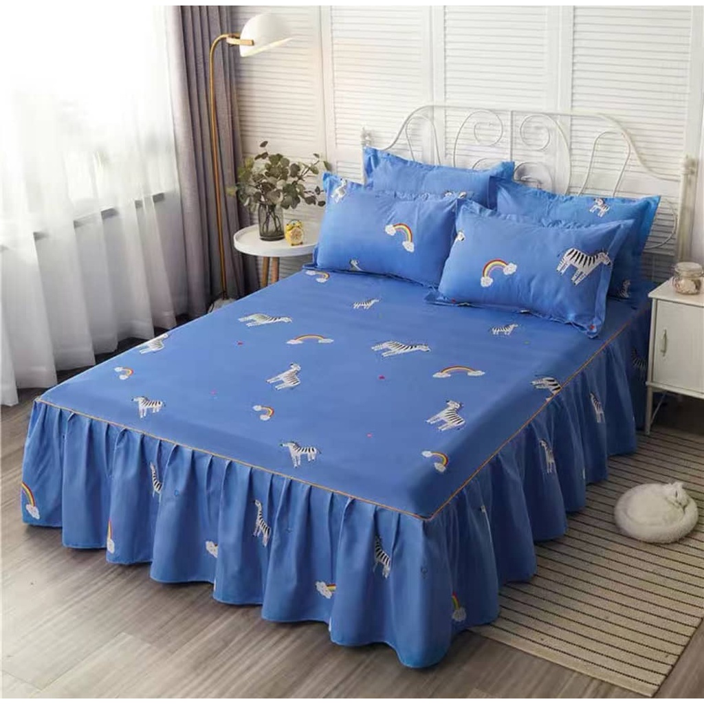 ZH { King Queen Super Single} Cadar Ropol 3IN1 Queen King Bed sheet Queen King Cadar 3in1 Cadar