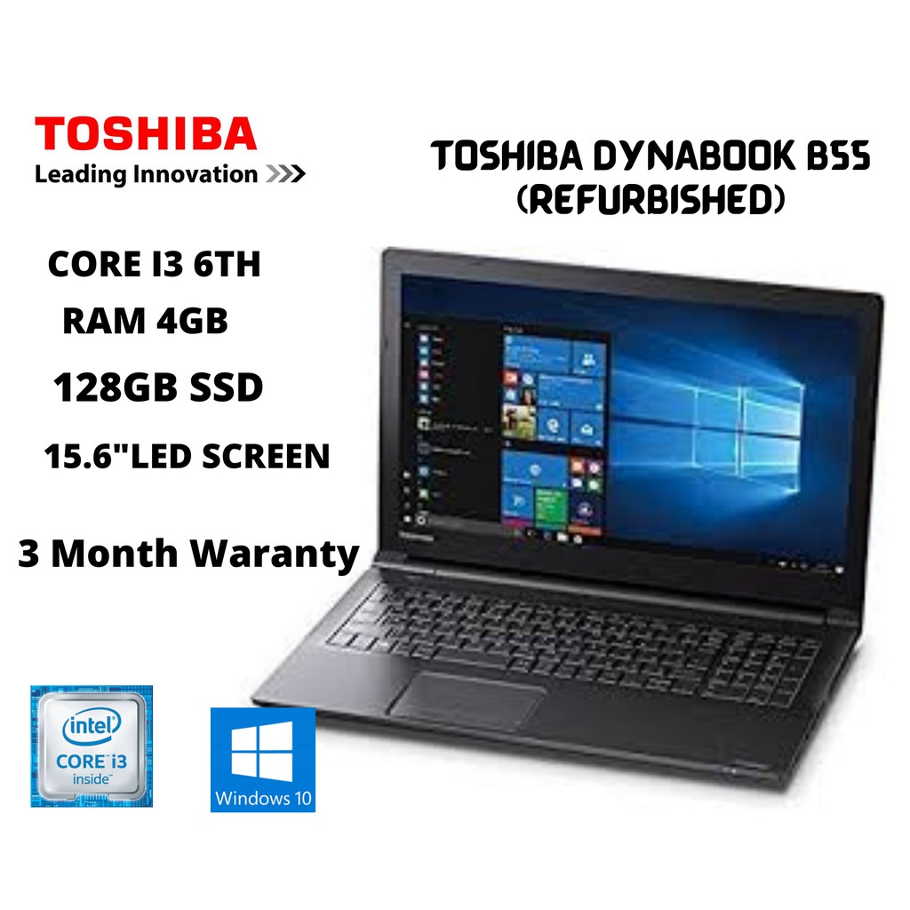 TOSHIBA DYNABOOK B55 INTEL CORE i5 6TH / 128GB SSD/REFURBISHED