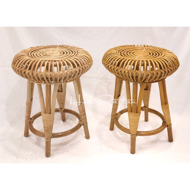 Rattan classy stool / Kerusi bulat rotan / Designer rattan chair rattan ...