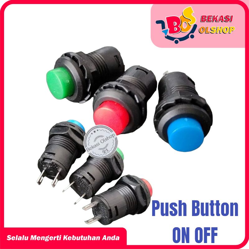 TOMBOL Push BUTTON BUTTON BUTTON / ROUND PUSH ON OFF PRESSURE SWITCH ...