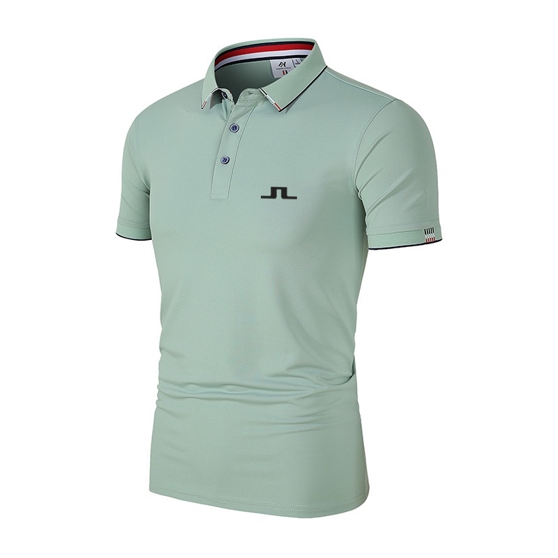 Men Polo Shirt Short Sleeve T-shirt Summer Zip Collared Tee Golf