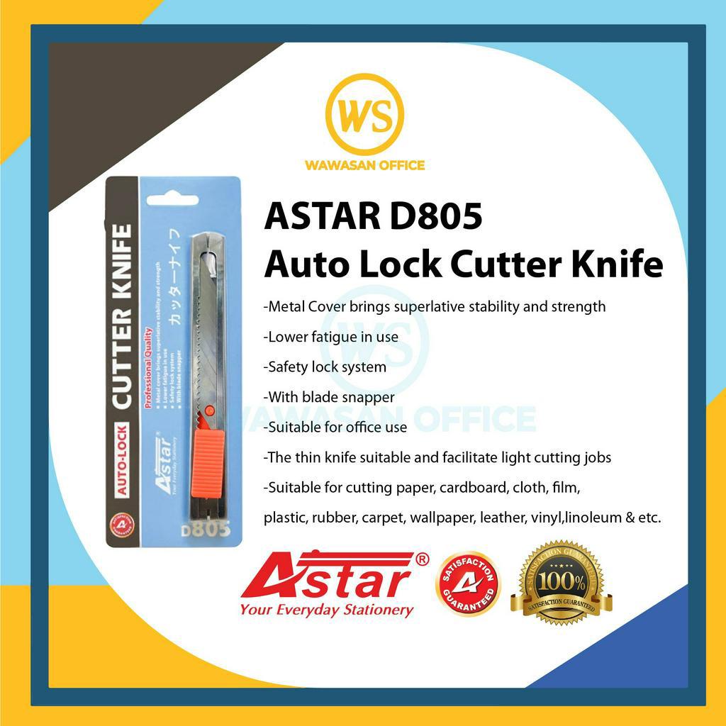 ASTAR Auto-Lock Cutter Knife D805 / Steel Cutter / Paper Cutter / Pisau ...