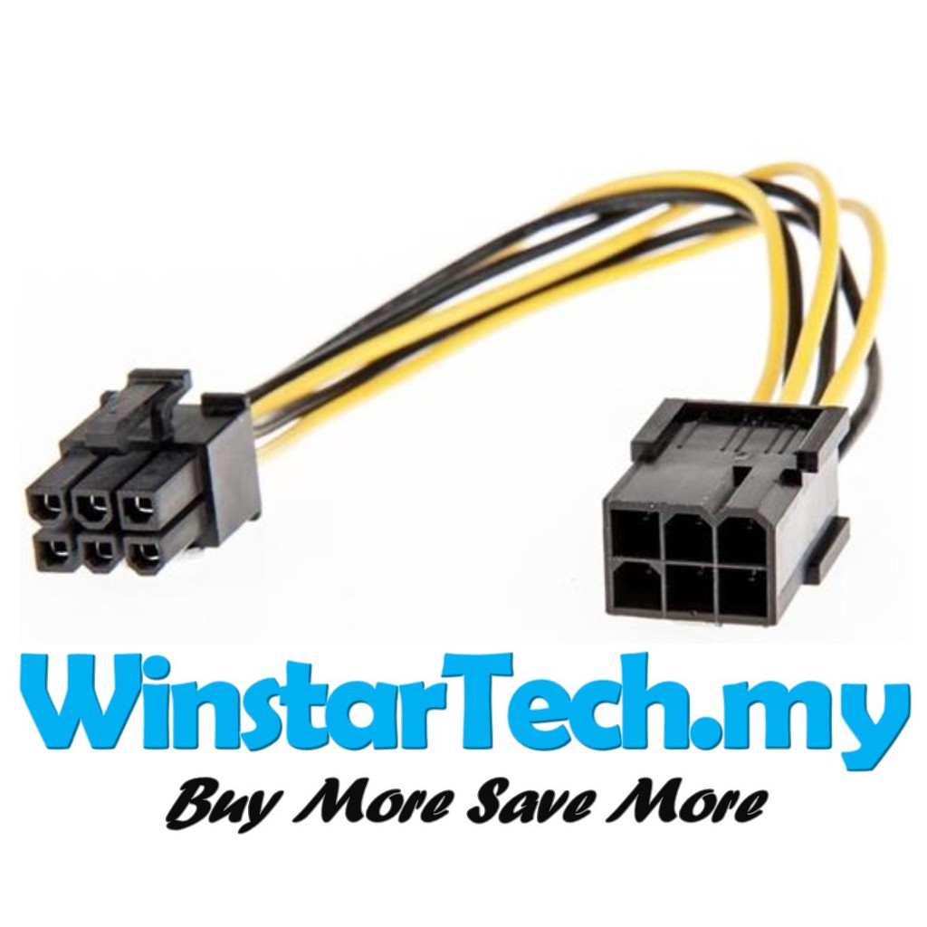 6pin Female to 6 pin Male PCIE Power Extension Cable Graphic Card PC ...