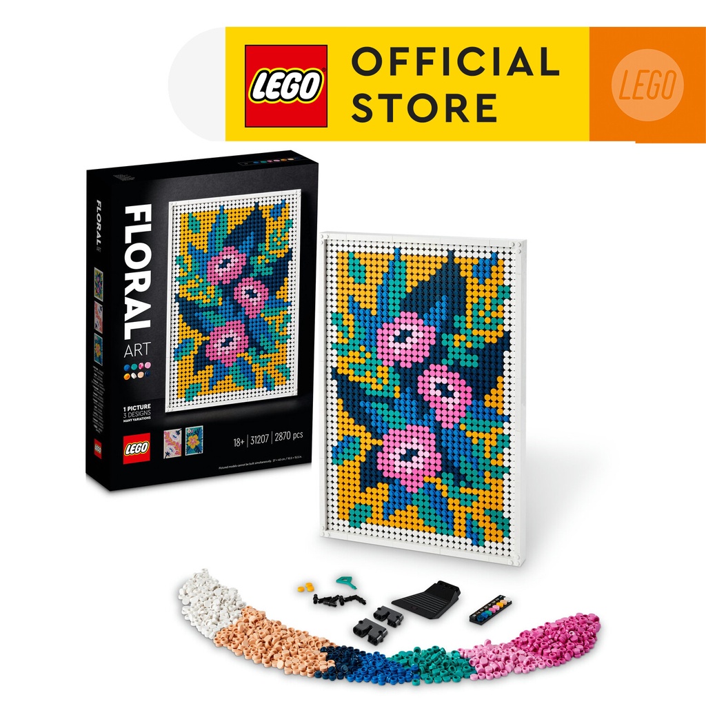 LEGO® Art Floral Art 31207 Building Kit (2,870 Pieces) Construction