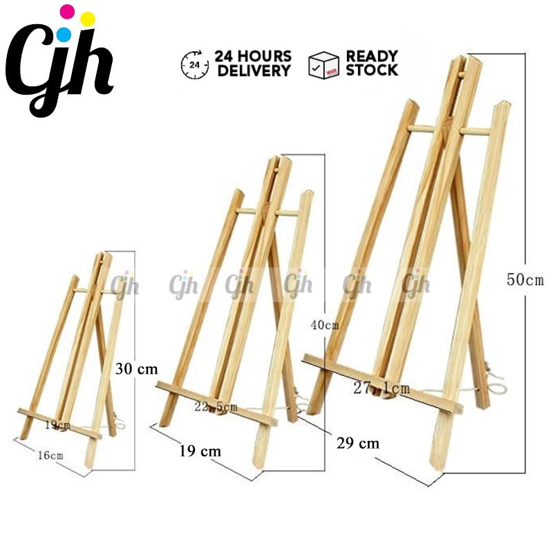 Mini wooden Folding Painting Easel Size：30CM，40CM，50CM (Adjustable ...