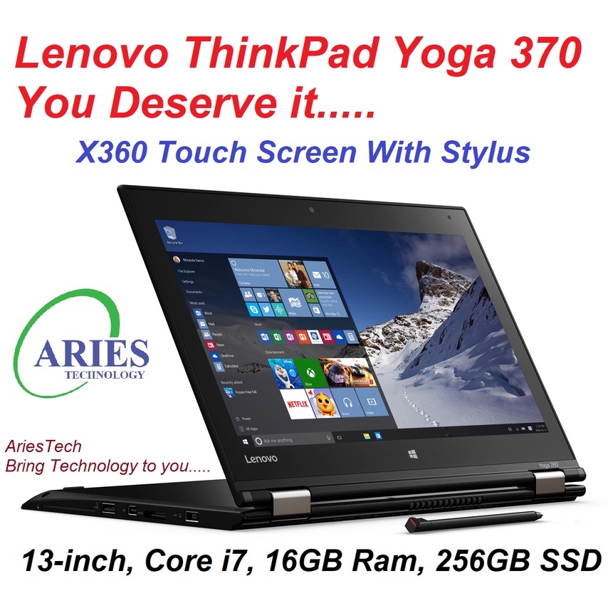 Refurbish Laptop Lenovo ThinkPad Yoga 370 2in1 Touch Screen intel