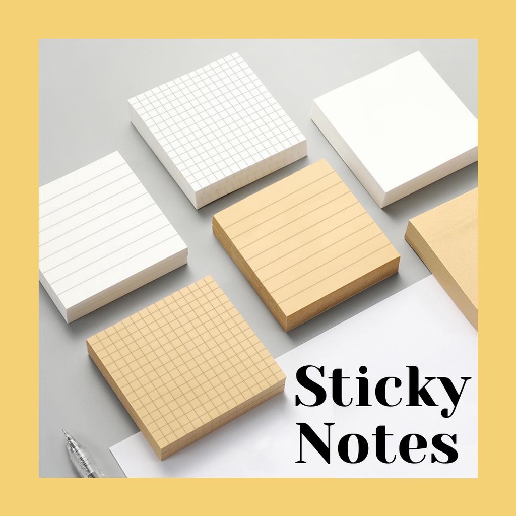 Craft Paper Sticky Notes 3x3 inches 80 pages (Minimalist Kraft Stick on ...