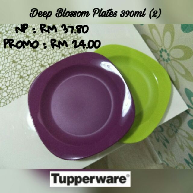 Tupperware Deep Blossom Plates (Loose) | Shopee Malaysia