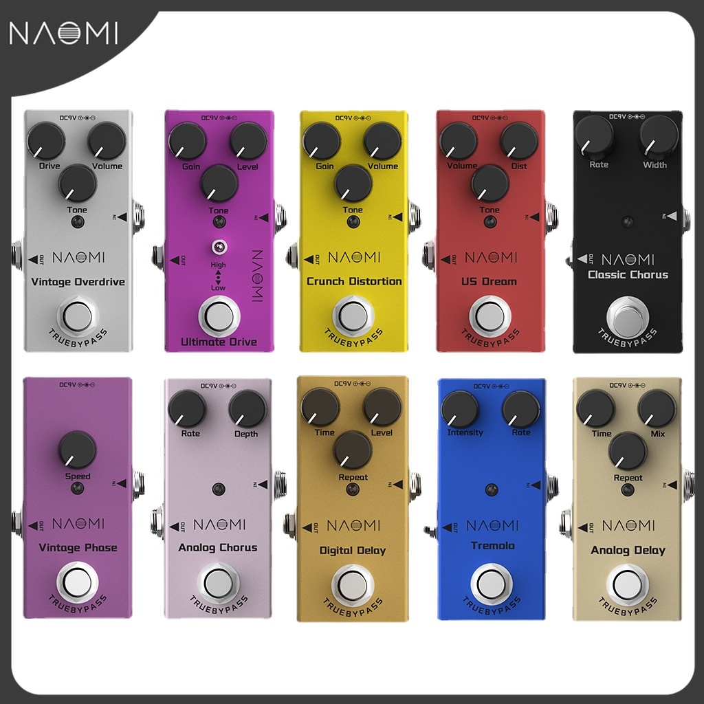 NAOMI Mini Chorus/Tremolo/Delay/Overdrive True Bypass Electric Guitar
