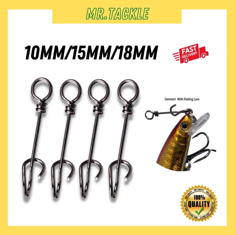 10/15/18mm Spring Clip Snap / Spin Snap Fishing Pin Strengthen Quick Lock Snap  Fishing Connector Tackle