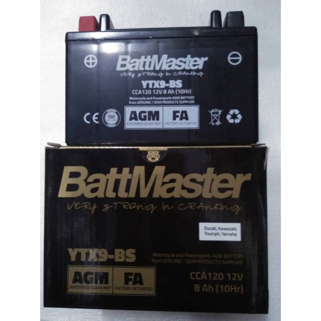 BATTMASTER BATTERY YTX9 BS Shopee Malaysia