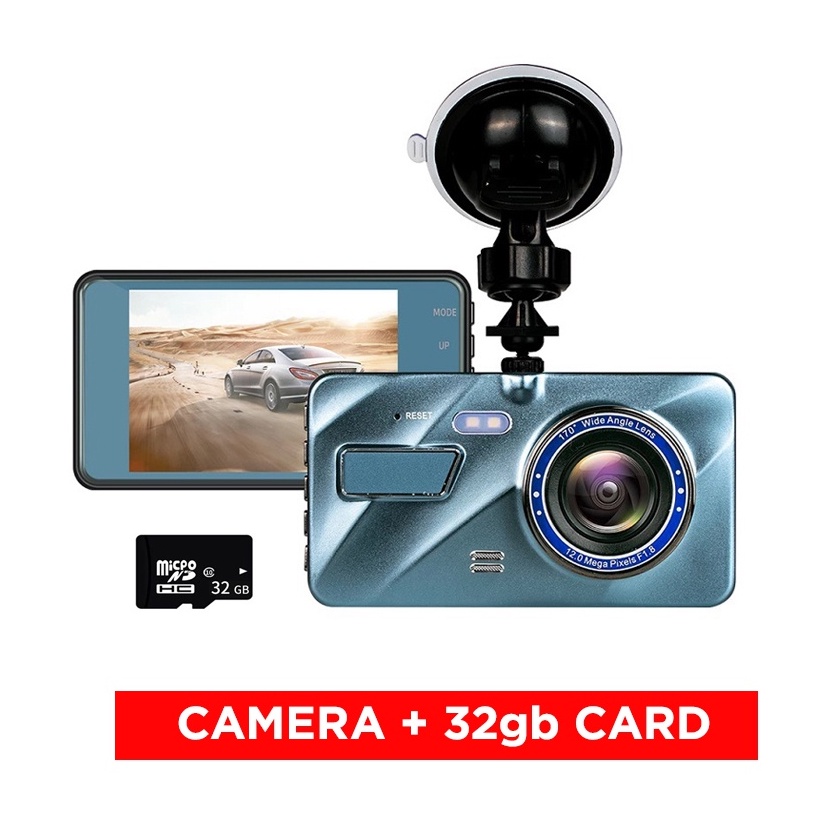 FREE Memory Card 1080P 12MP Front Back Car Camera Reverse Car Recorder