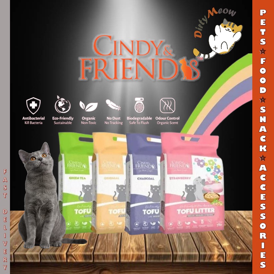 Cindy & Friends Tofu Litter Cat Litter 7L ( Green Tea / Original