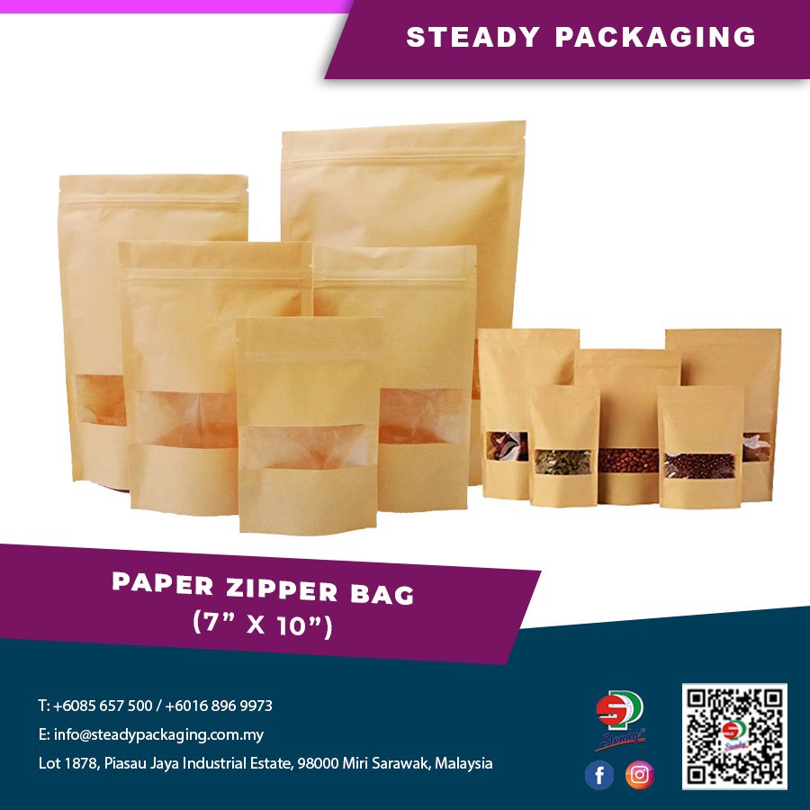 [100pcs] Paper Zipper Bag (7
