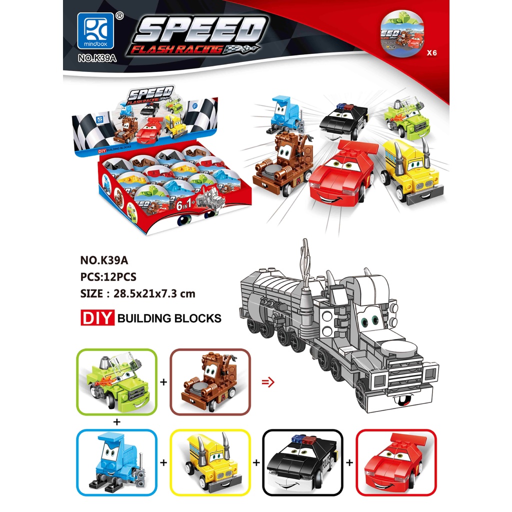 Mainan Full Set 6 Models Racing Car 6 in 1 Building Blocks | Shopee ...