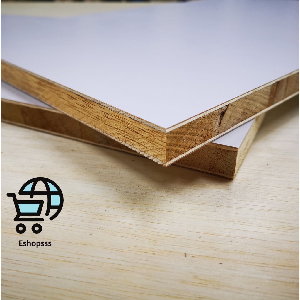 CUSTOM CUT TO SIZE PLYWOOD 18MM/15MM/9MM ONE SIDE WHITE PVC | Shopee ...