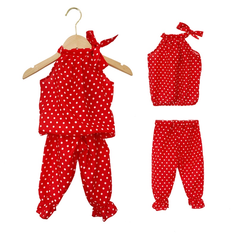 Summer baby girl clothing Set Tops Pants Polka-dot Baju Kanak2 ...