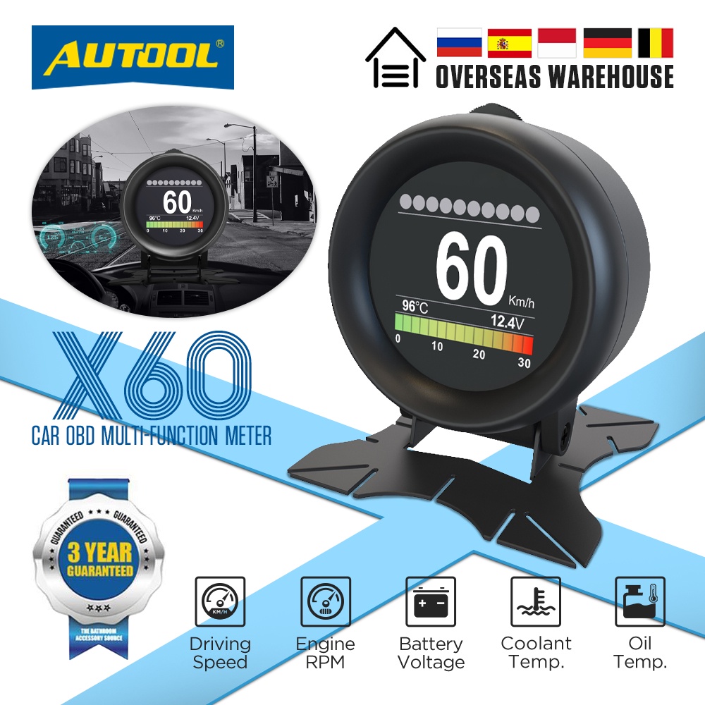 AUTOOL X60 OBD2 Car Digital Speedmeter Meter OBD Onboard Computer Car