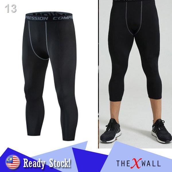 Men's Sports 3/4 Cropped Pants Padded Running Leggings Mens Joggers Elastic  Compressions Sweatpant Football Basketball Trousers - Running Shorts -  AliExpress