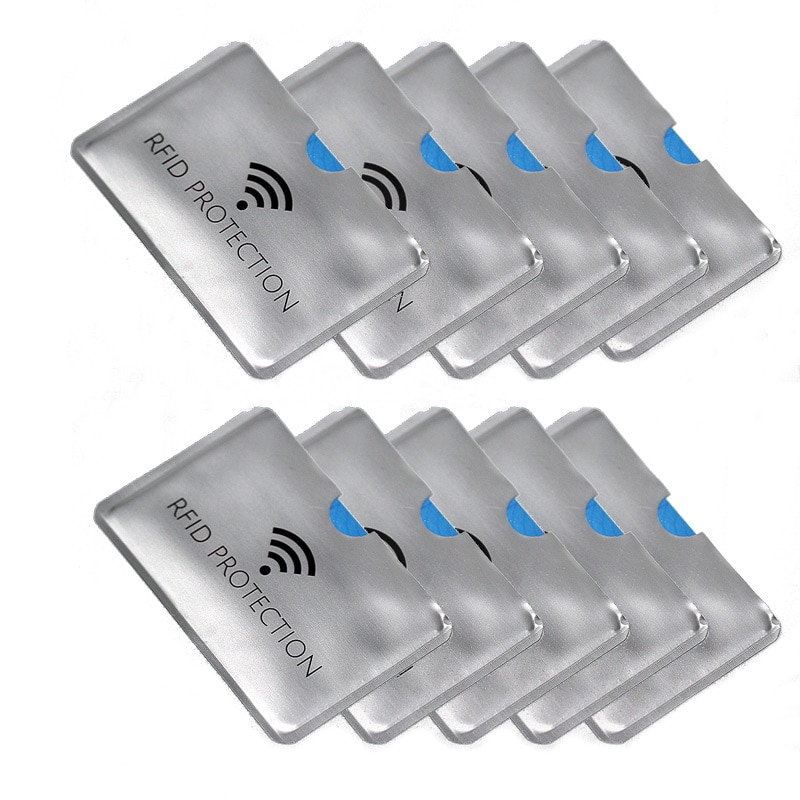 10pcs Aluminum Anti Rfid Reader Bank Credit Card Holder Protection New ...