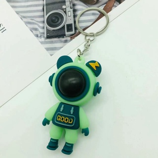 Cheap 6cm Cartoon Lightning Bear Keychain Cute Astronaut Bear Doll Keyring  Bag Pendant Couple Car Keyholder Creative Bag Charm Accessories