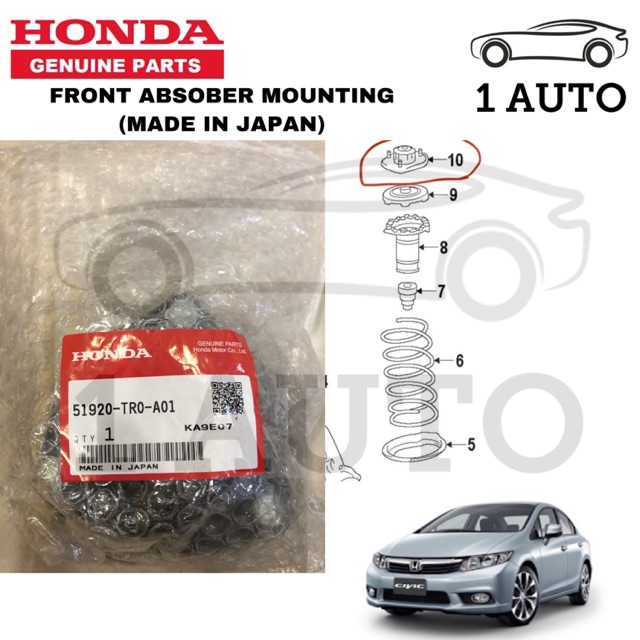 ORIGINAL HONDA PARTS MADE IN JAPAN) FRONT ABSORBER MOUNTING HONDA