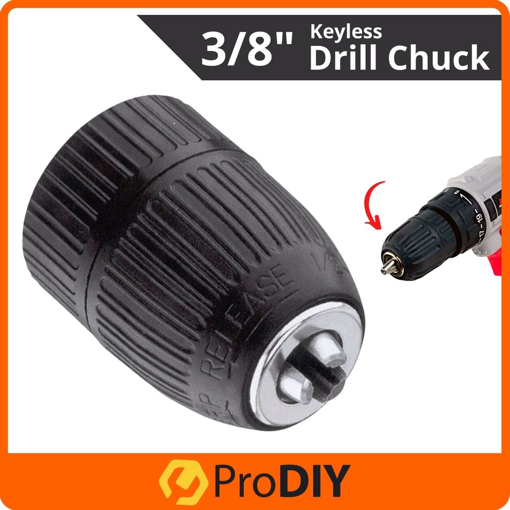 3/8" 10mm Keyless Drill Chuck Head For Hand Electric Cordless Drill