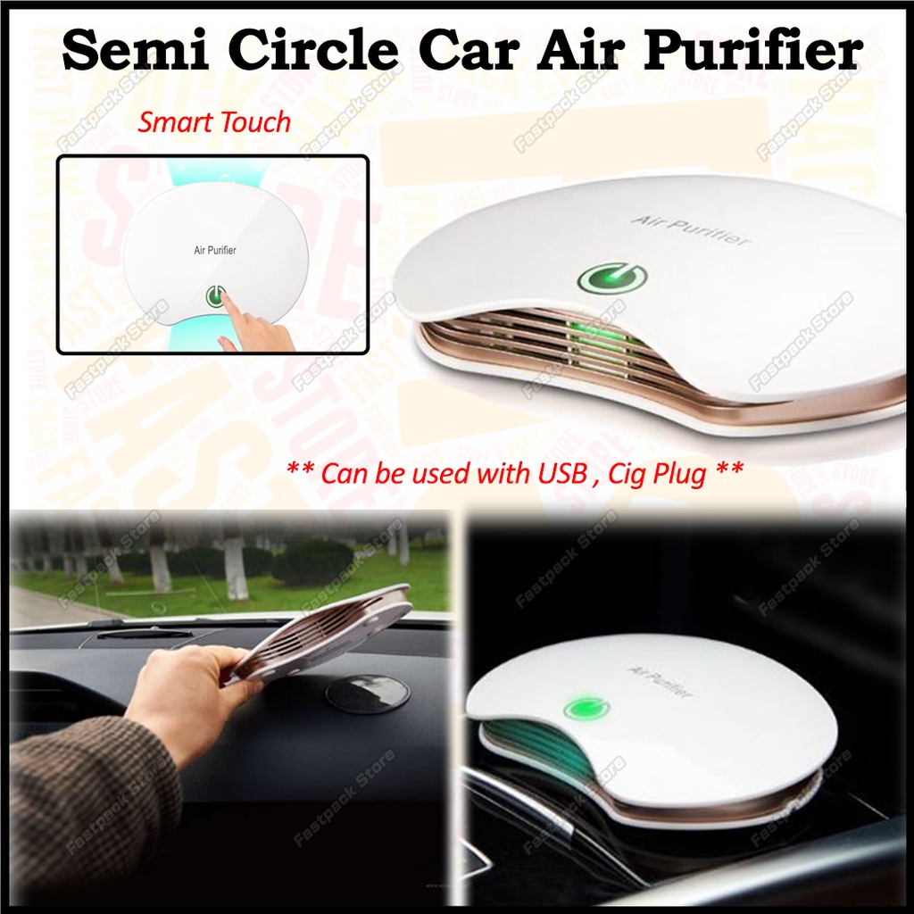 Car Semi Circle Air Purifier USB Smart Home Fresh Oxygen Cleaner Car