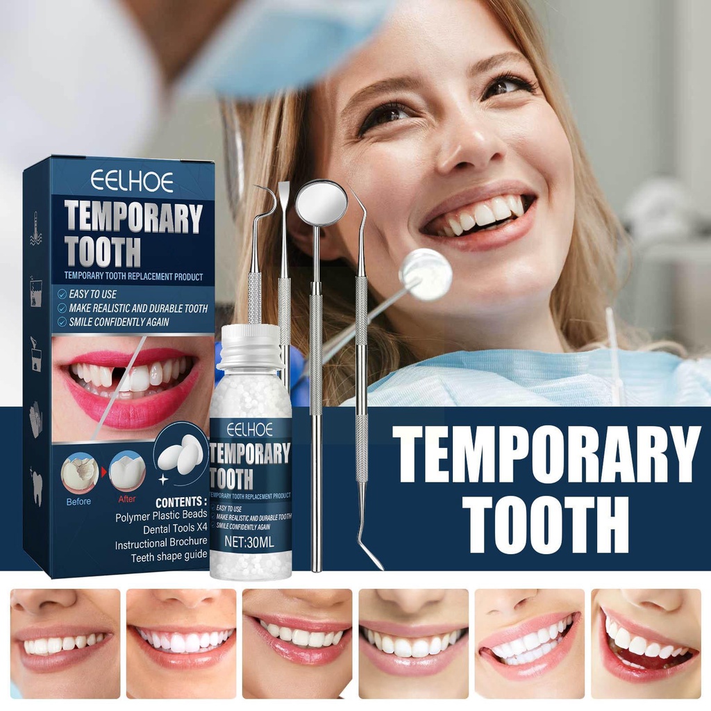 Moldable False Teeth Beads Kit,Tooth Repair Beads kit #teeth
