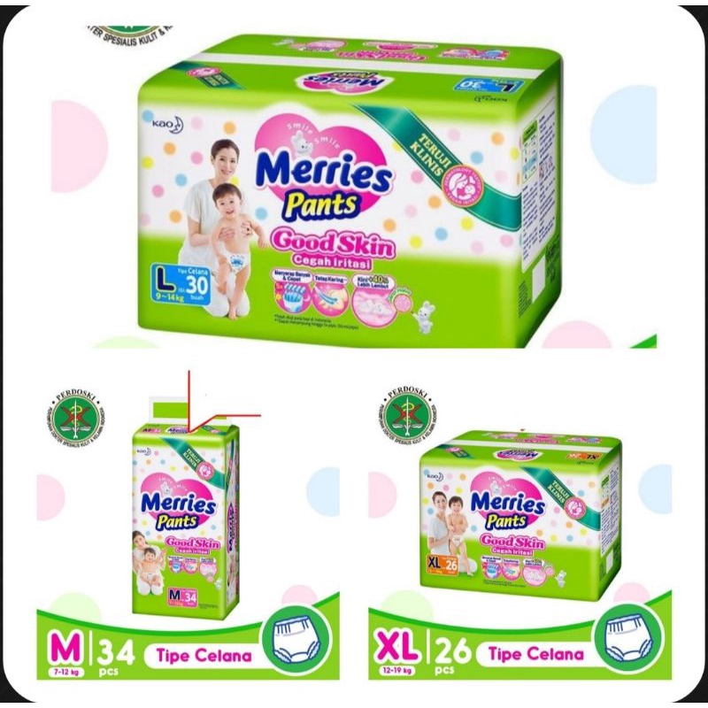 Merries Diaper Pants M-34 L-30 XL-26 | Shopee Malaysia