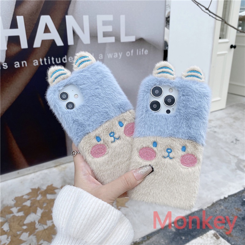 Cute Cartoon Fur Plush Phone Case For OPPO A5 A9 A31 A53 A73 Reno 7 6 5 ...