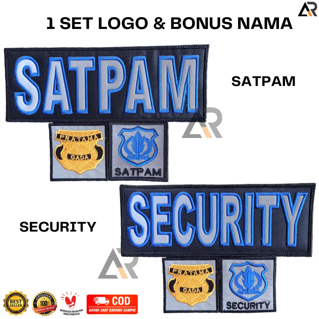 Full Set SECURITY LOGO | Security LOGO | Embroidered TAG Name BONUS ...