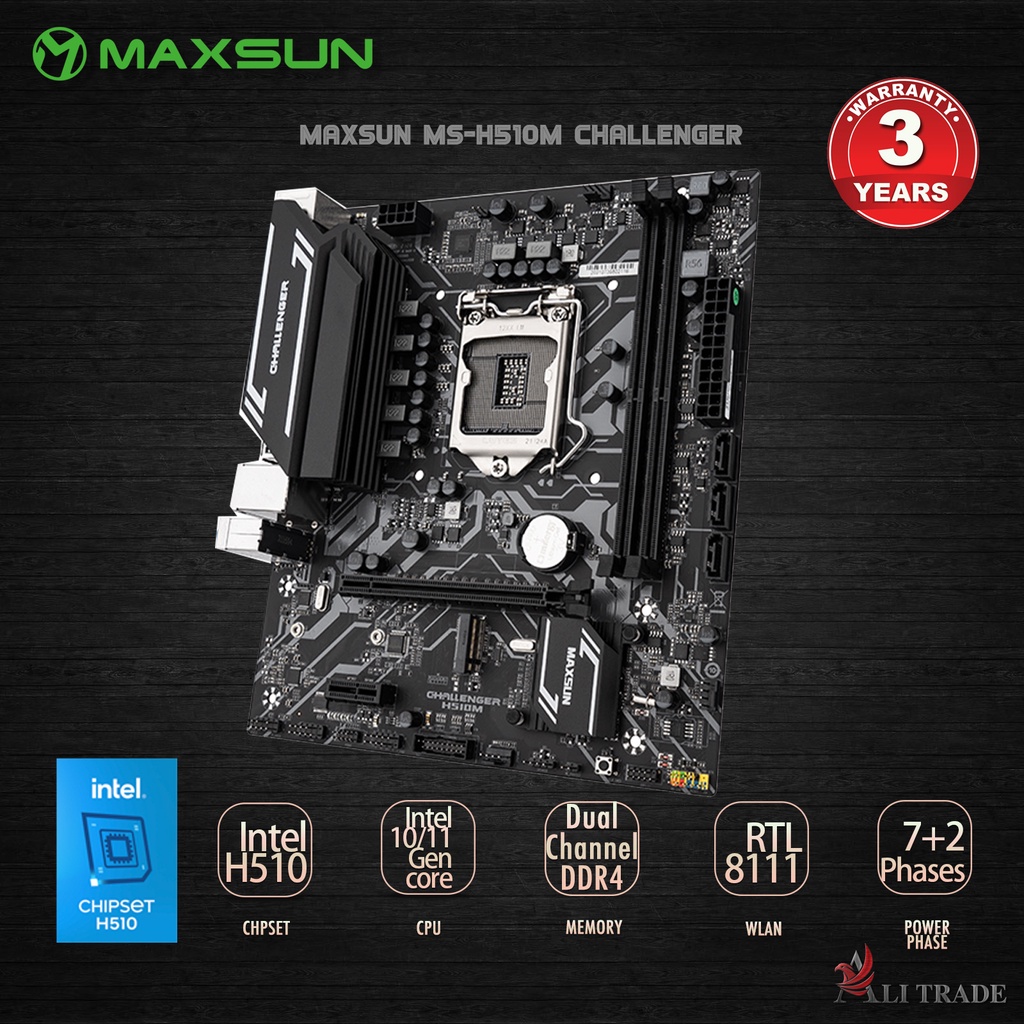 MAXSUN MS-H510M Challenger Motherboard | Shopee Malaysia