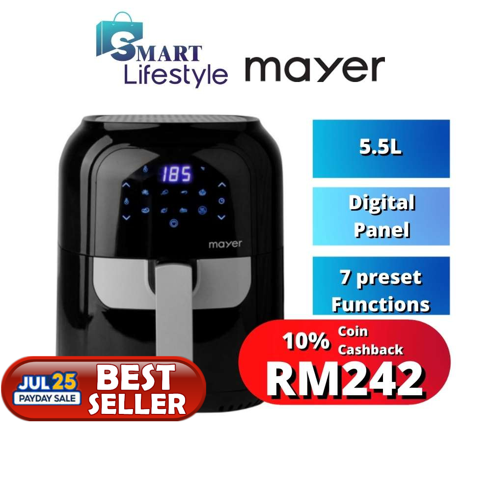 Mayer Digital Air Fryer (5.5L) MMAF501D Mistral Shopee Malaysia