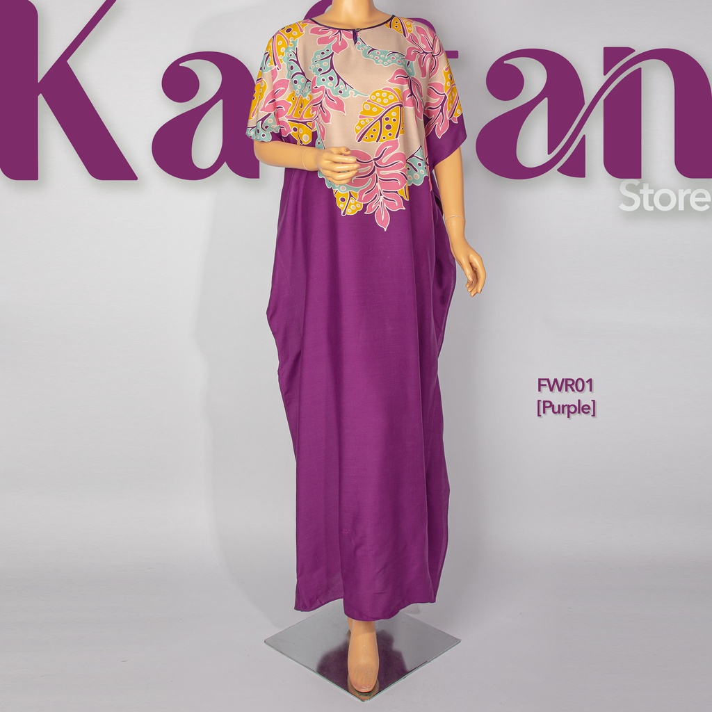 Kaftan Cotton Classic Terengganu Lengan Pendek [DESIGN FLOWER MIX