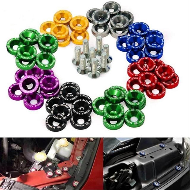 10pcs Car motorcycle JDM M6 Car Fender Engine Bay Kit Screw & Washer ...